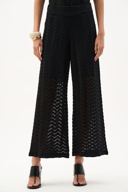Pantalón culotte con diseño de puntada chevrón negro 262933