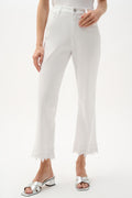 Jeans recto corto con aplicación de encaje blanco 262938