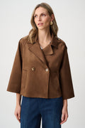 Chaqueta boxy café de ante sintetico 263000