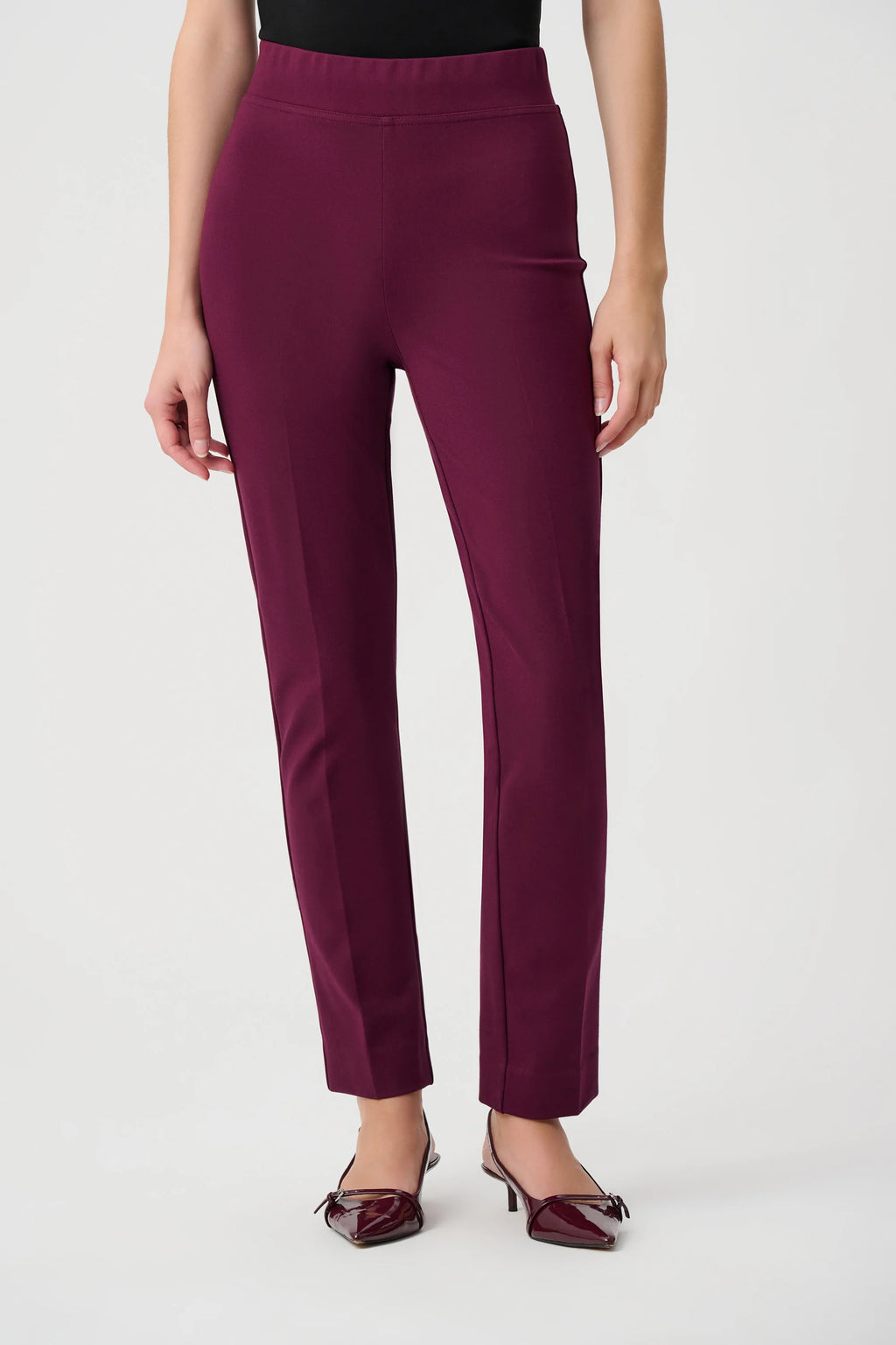 Pantalones rectos sin cordones rojo baya 263045