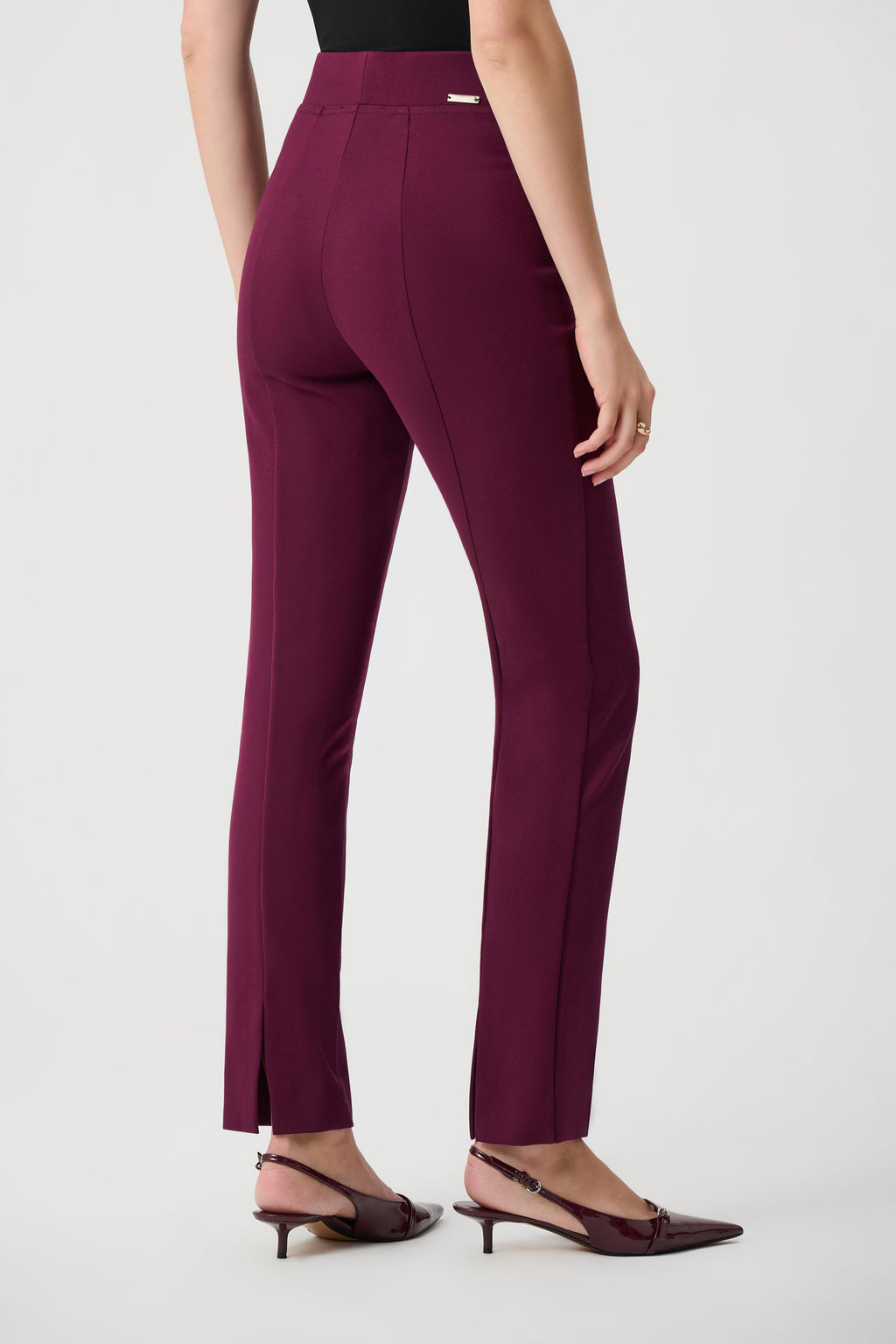 Pantalones rectos sin cordones rojo baya 263045