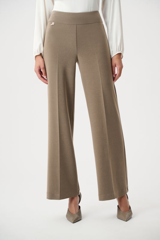 Pantalón sin cierre y pierna ancha topo 263074