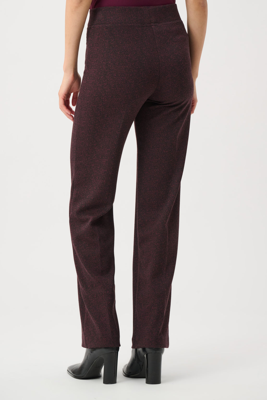 Pantalón de espiga sin cierres con pierna ancha rojo y negro 263081