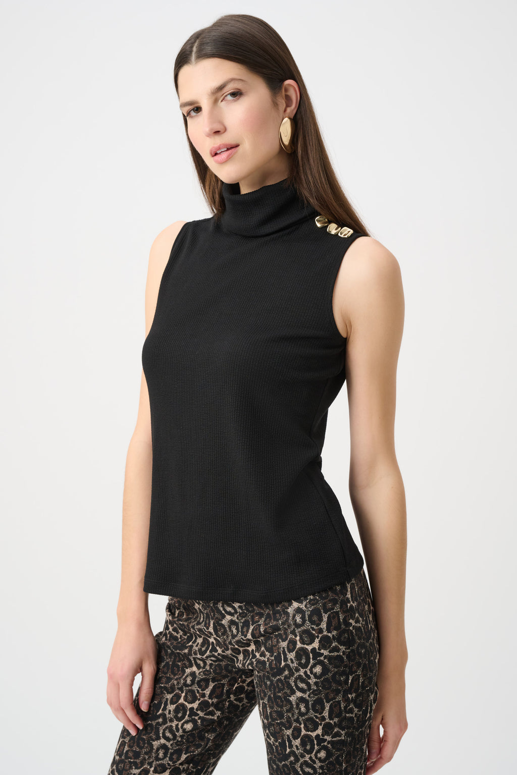 Jersey ajustado con cuello cisne negro  263101