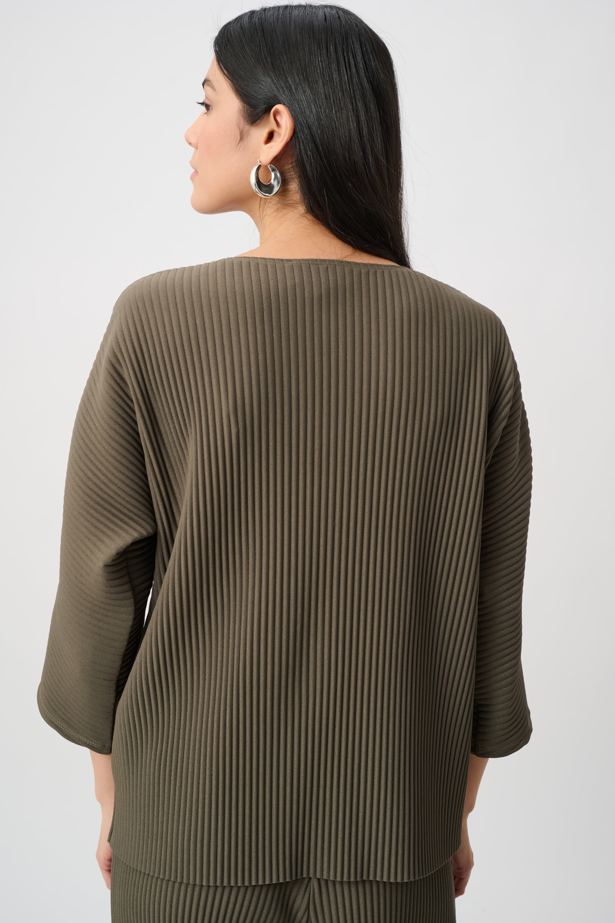 Blusa acanalada con cremallera verde aguacate 263123
