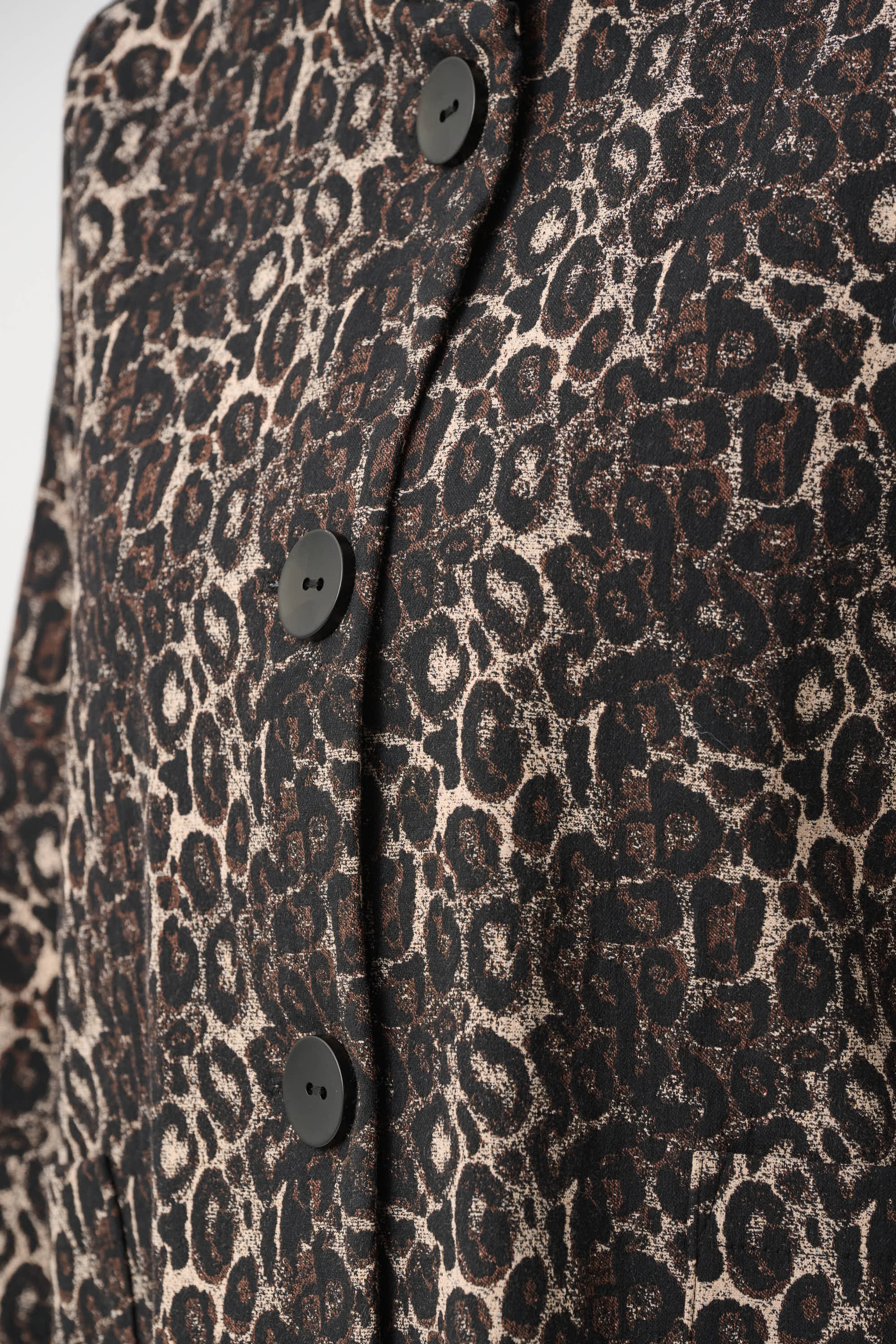 Chaqueta trapecio de jacquard con estampado animal negro multicolor 263124