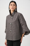 Chaqueta de corte trapecio café aguacate 263152