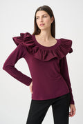 Top ajustado con volantes rojo baya 263167