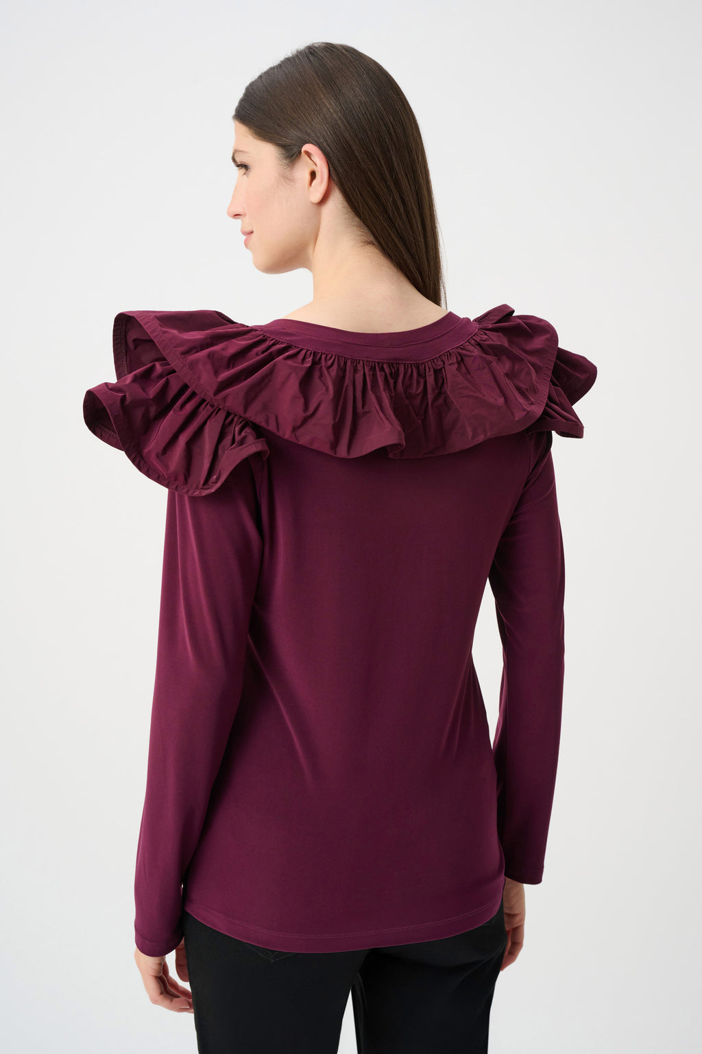 Top ajustado con volantes rojo baya 263167