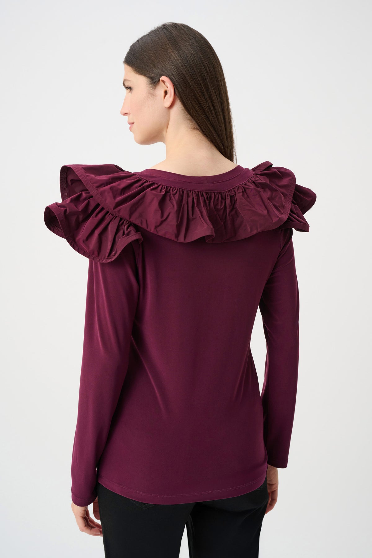 Top ajustado con volantes rojo baya 263167