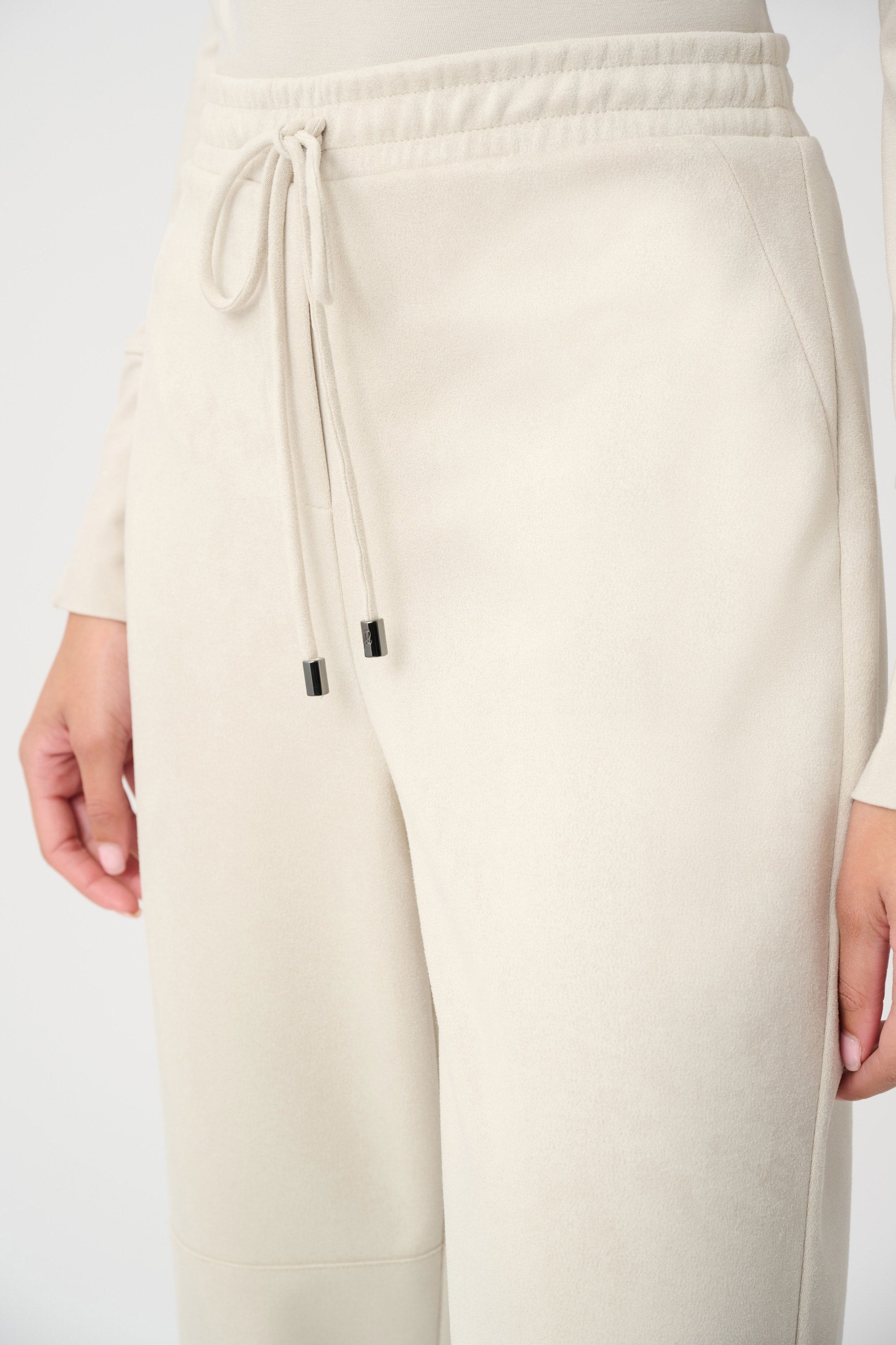 Pantalones sin cierres de pierna ancha beige 263191