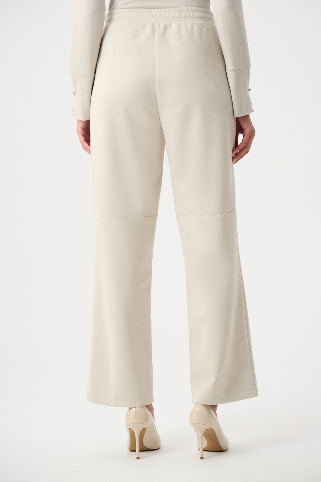 Pantalones sin cierres de pierna ancha beige 263191