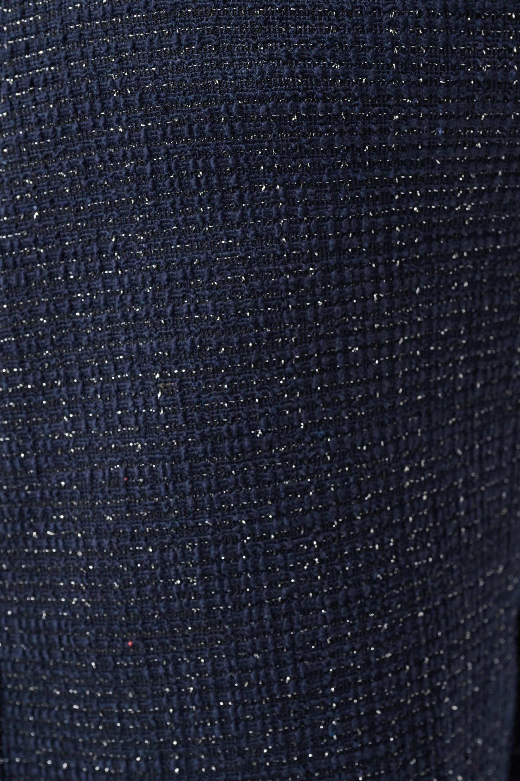 Pantalón sin cierres de pierna ancha en bouclé de lúrex marino y negro 263215