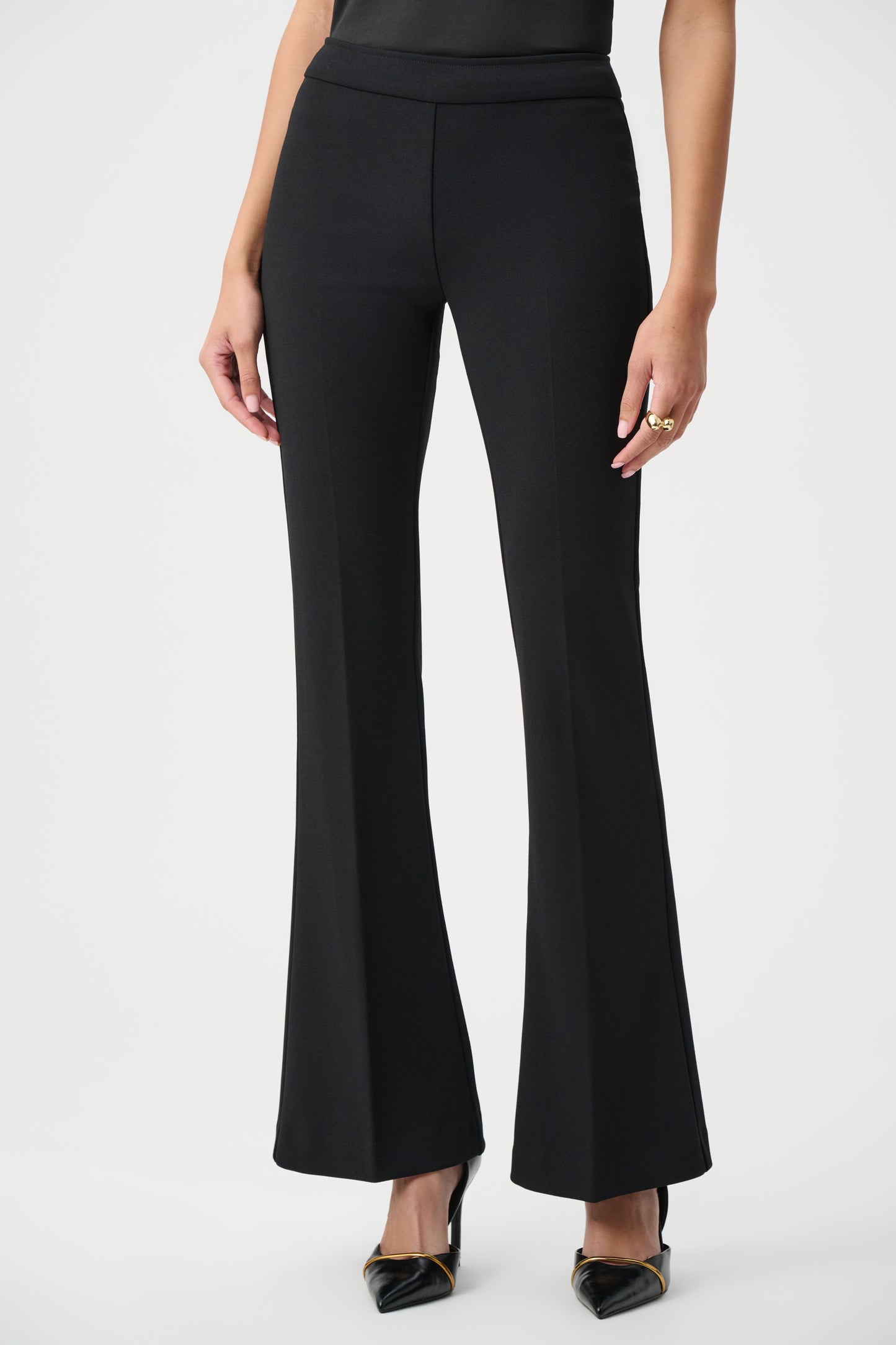 Pantalones acampanados sin cordones negro 263234