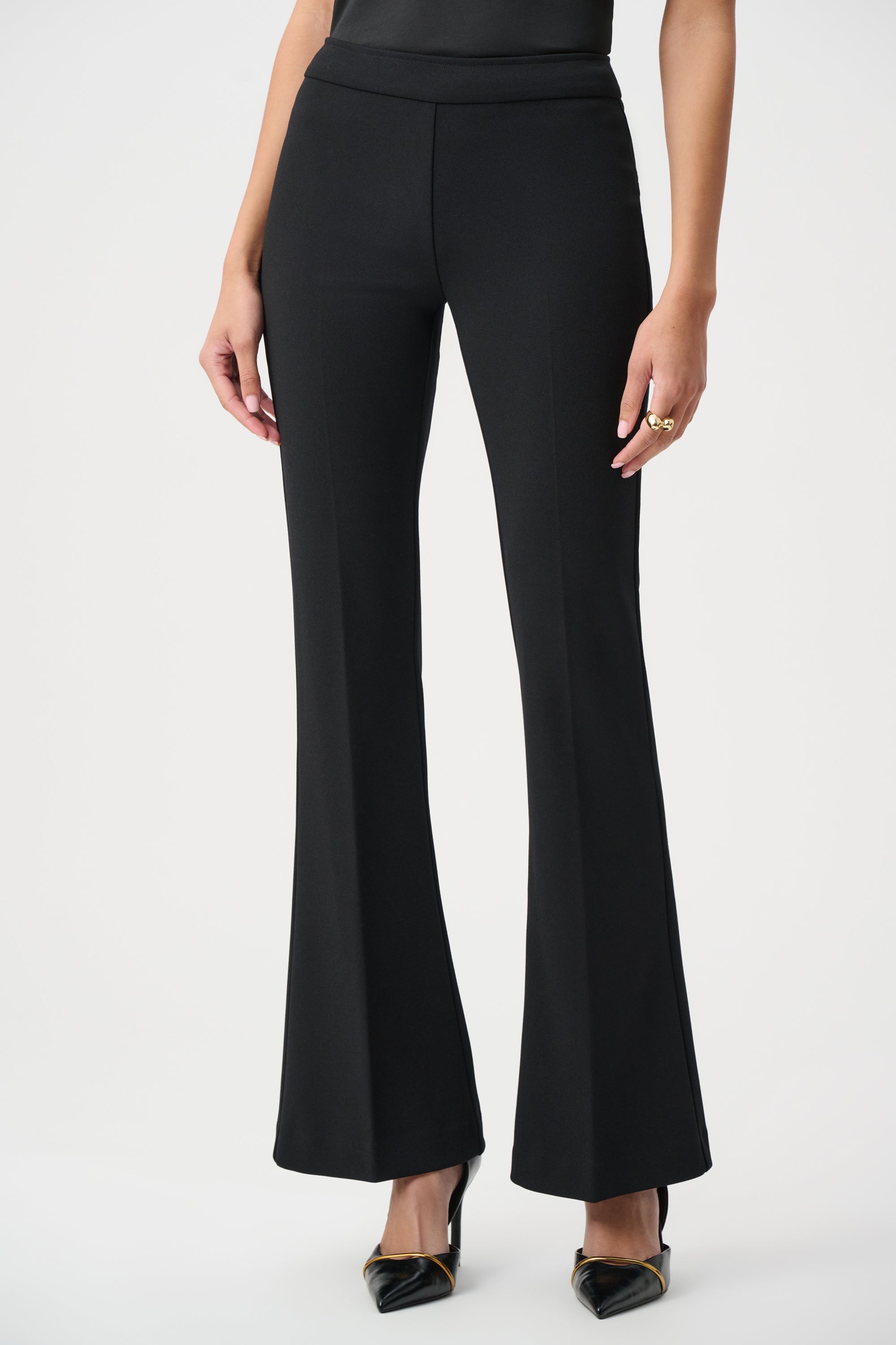 Pantalones acampanados sin cordones negro 263234