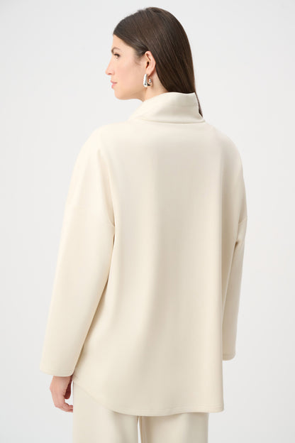 Chaqueta boxy con cuello chimenea beige abedul 263603