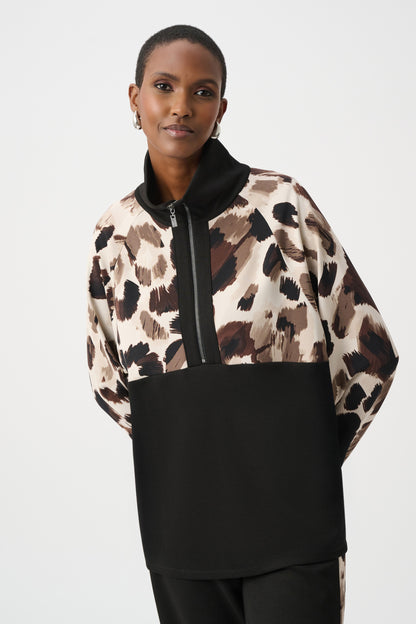 Chaqueta con estampado animal negro 263609