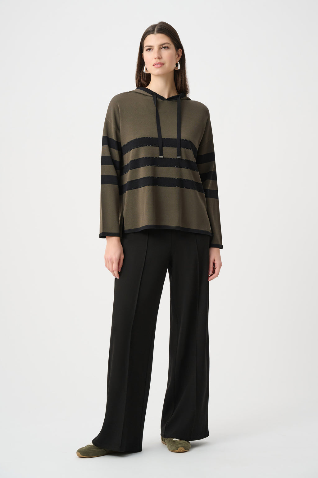 Pantalones de pierna ancha sin cierres negro 263612