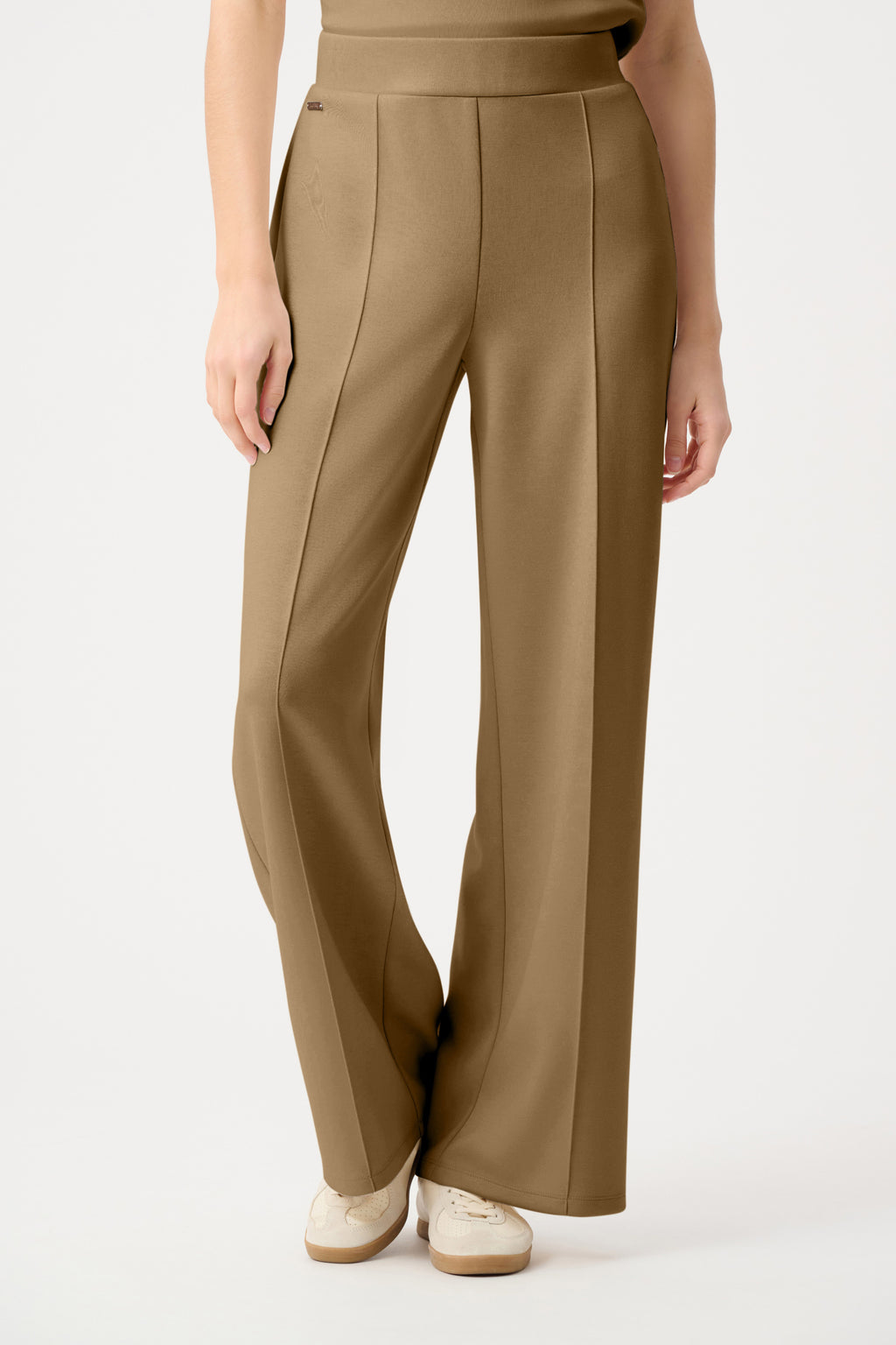 Pantalón de pierna ancha sin cierres café mink 263612