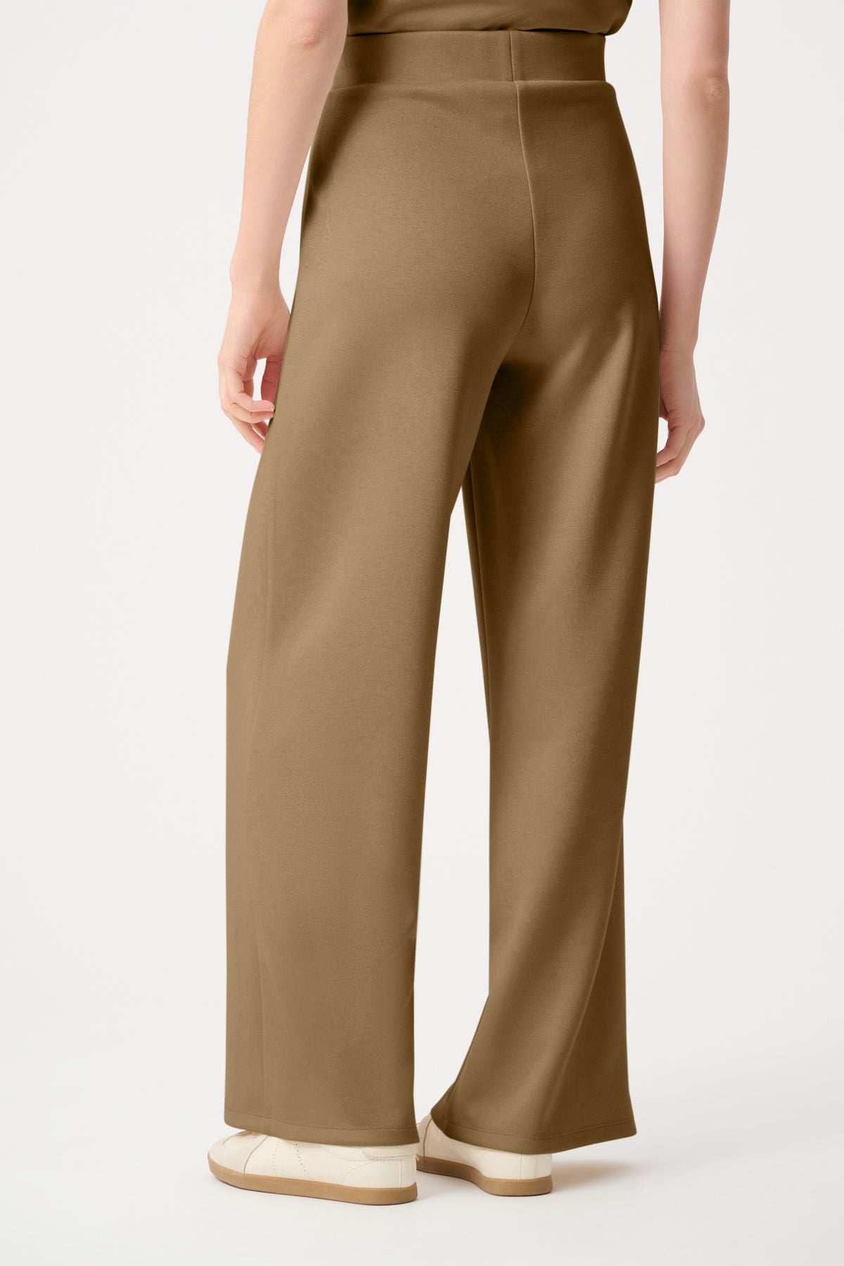 Pantalón de pierna ancha sin cierres café mink 263612
