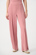 Pantalones de pierna ancha sin cierres rosa suave 263612