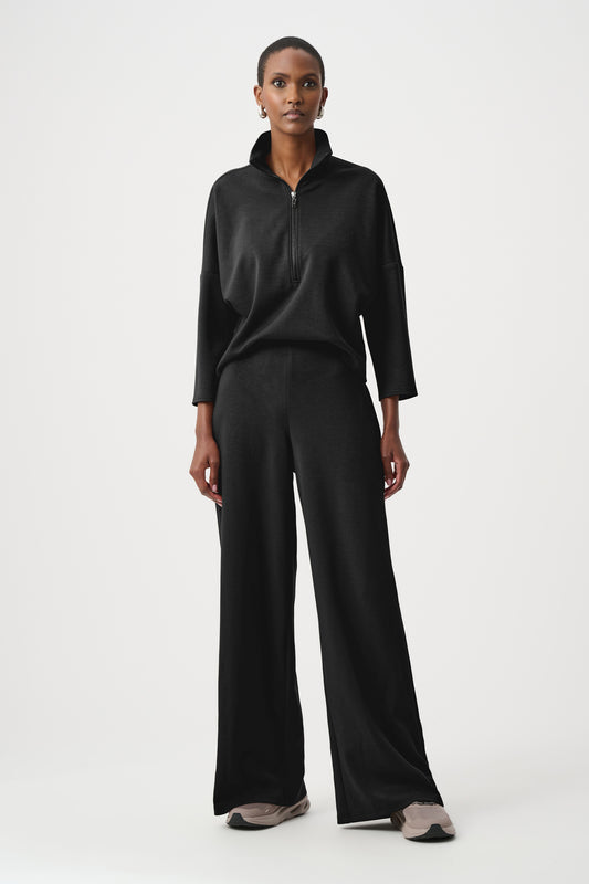 Jumpsuit con cuello medio y pierna ancha negro 263613