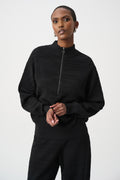 Jersey texturizado con cuello medio negro 263631