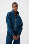Chaqueta bomber con cuello chimenea azul denim 263634