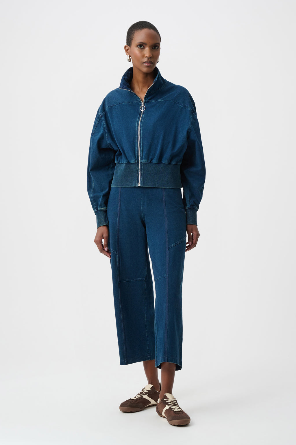 Chaqueta bomber con cuello chimenea azul denim 263634