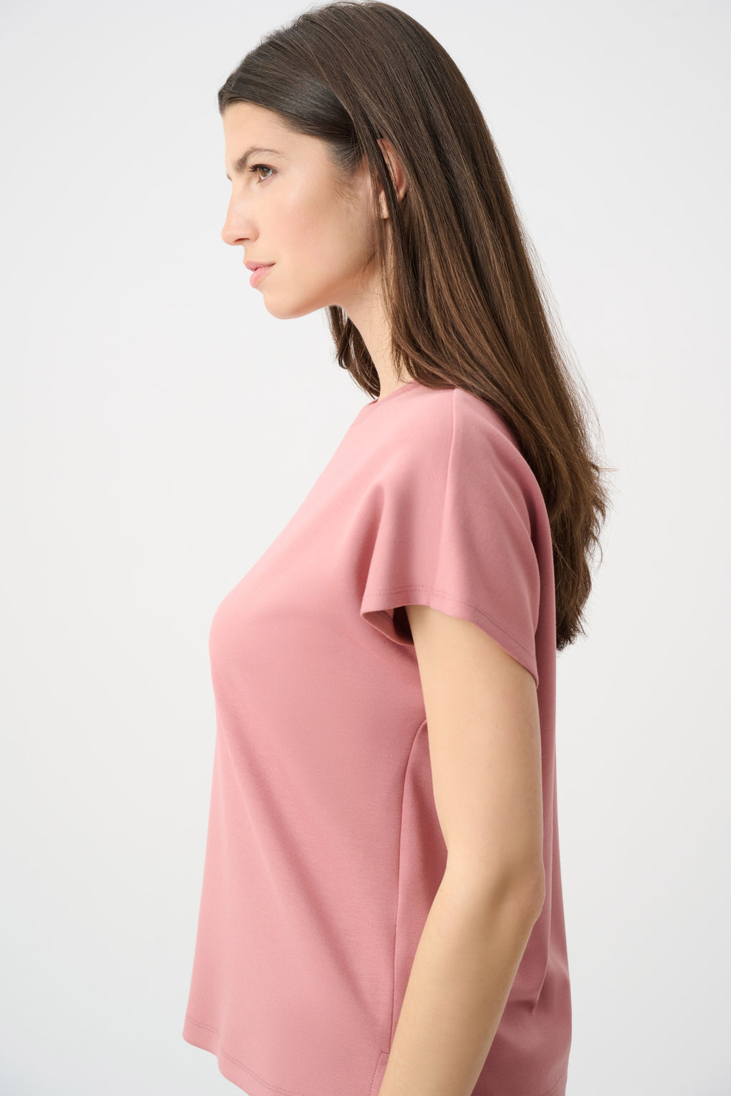 Top boxy con cuello redondo rosa suave 263636