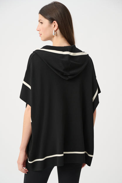 Chaqueta boxy con capucha negro y beige abedul 263639