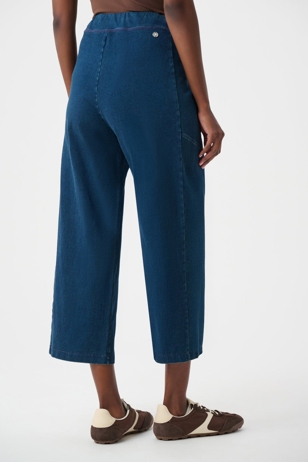 Pantalones culotte sin cierres de punto azul denim 263642