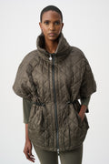 Chaleco acolchado con cuello chal verde aguacate 263643