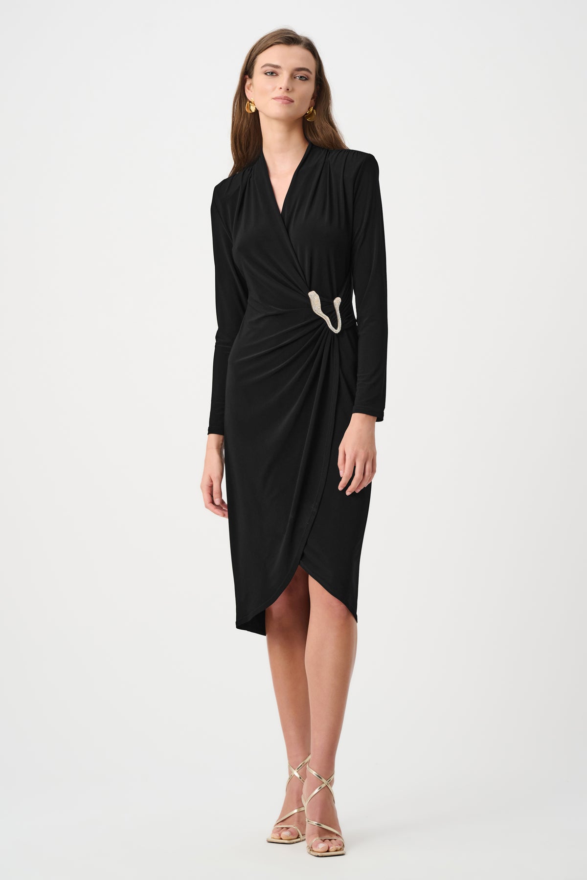 Vestido cruzado de tubo negro 263709