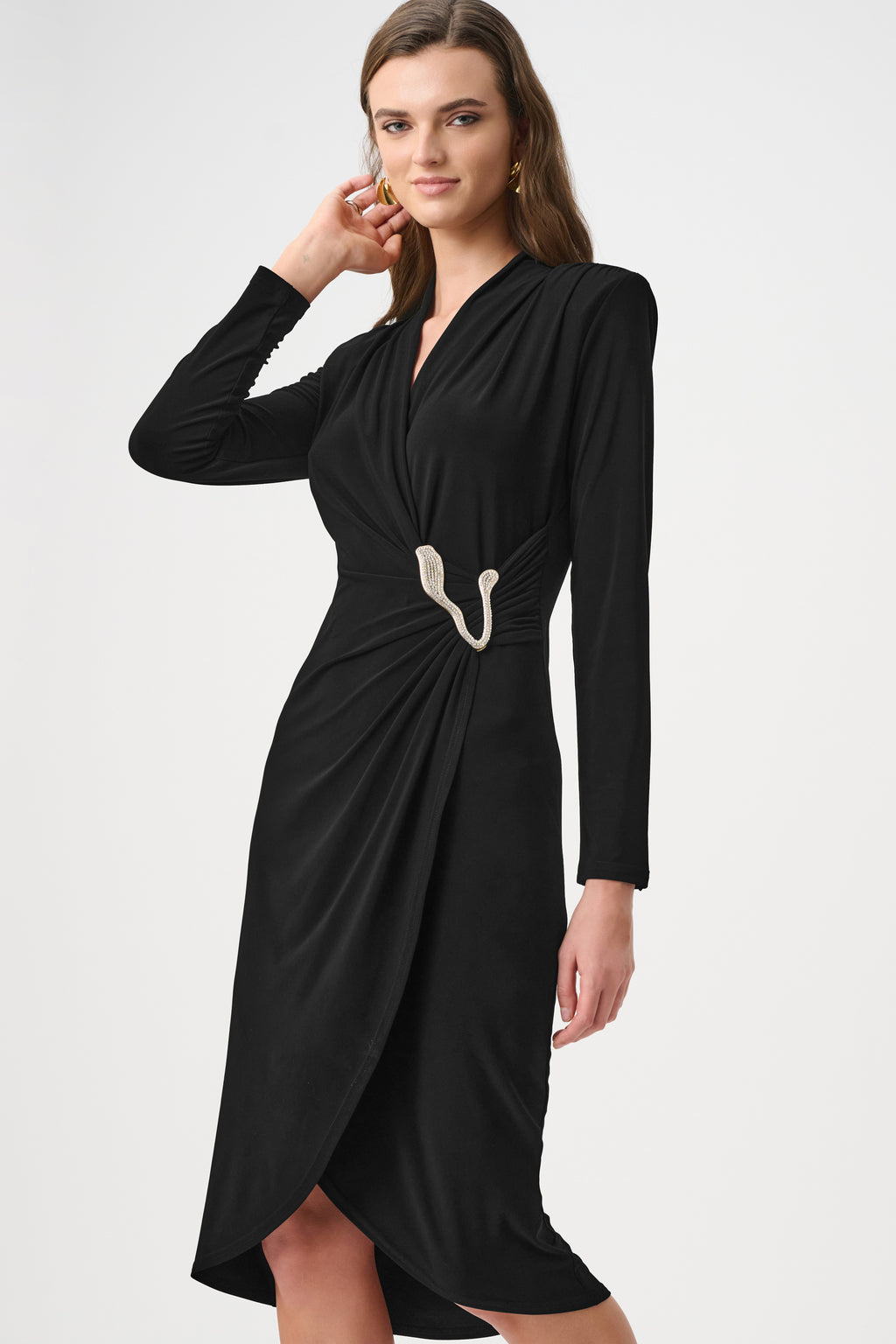 Vestido cruzado de tubo negro 263709