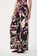Pantalón de pierna ancha con estampado abstracto negro multicolor 263749