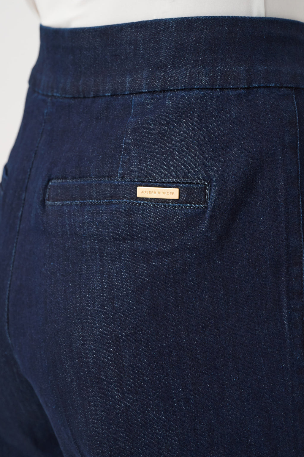 Jeans elásticos de tiro alto y pierna ancha azul marino 263903