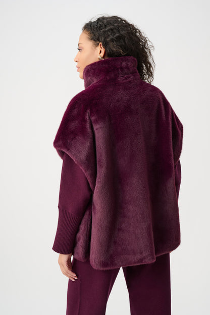 Chaleco boxy con cuello chimenea rojo berry 263918