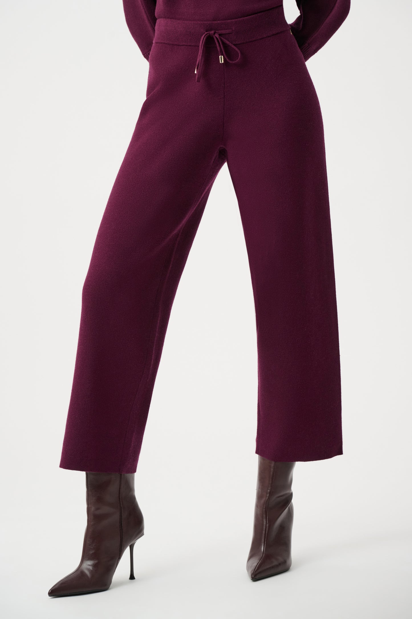 Pantalón de punto sin cierres rojo berry 263934