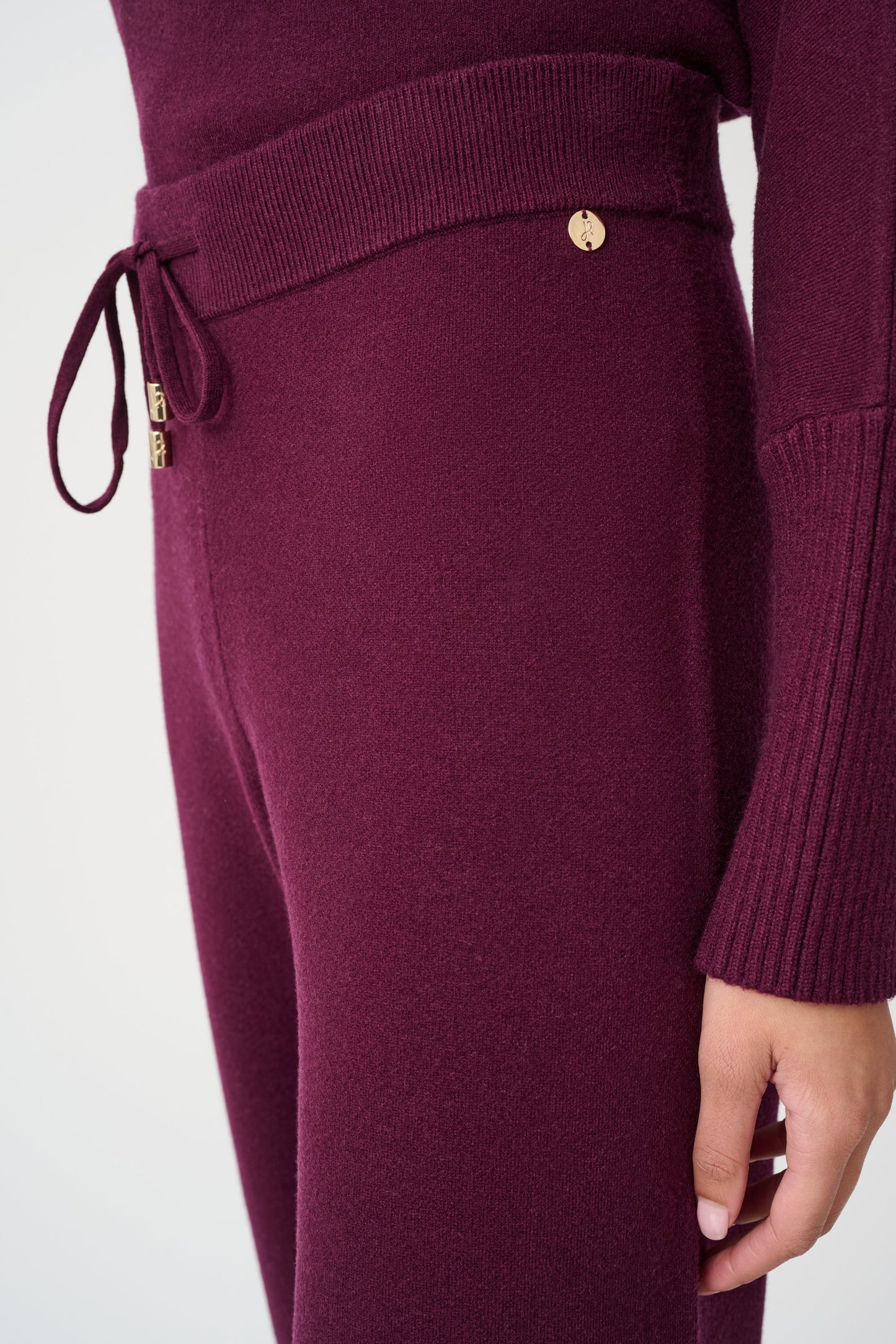 Pantalón de punto sin cierres rojo berry 263934