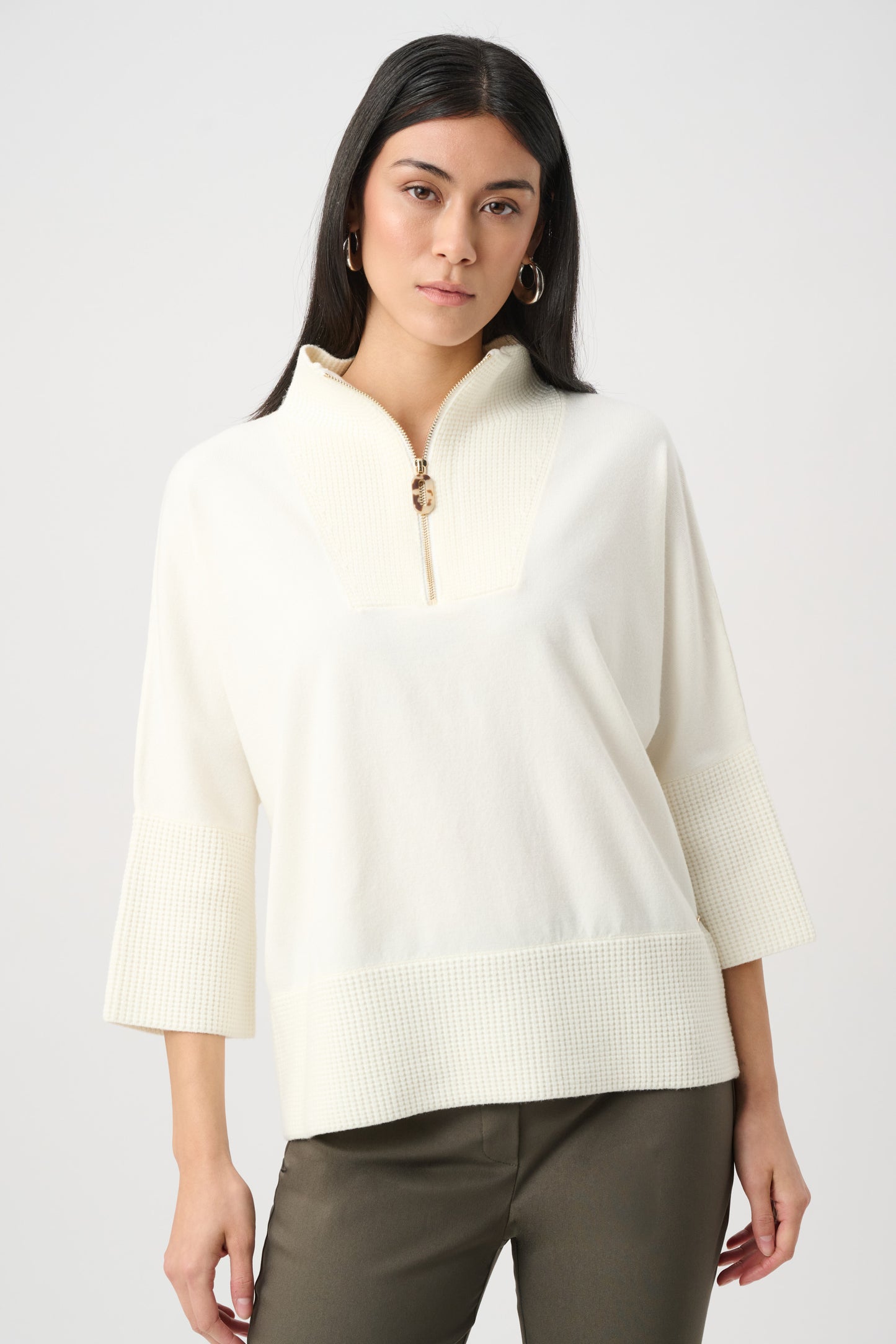 Jersey de con cuello chimenea blanco invierno 263937