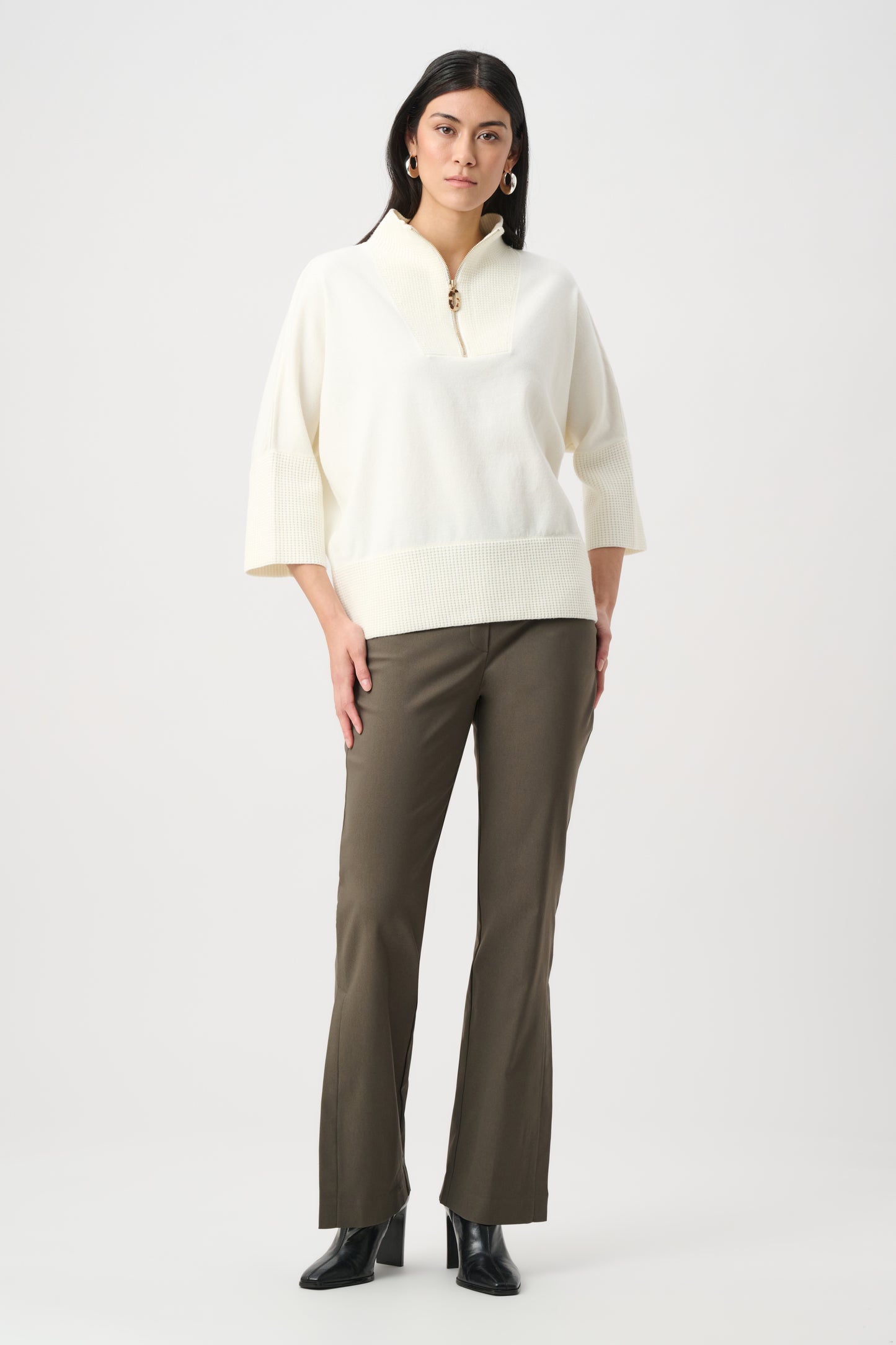 Jersey de con cuello chimenea blanco invierno 263937