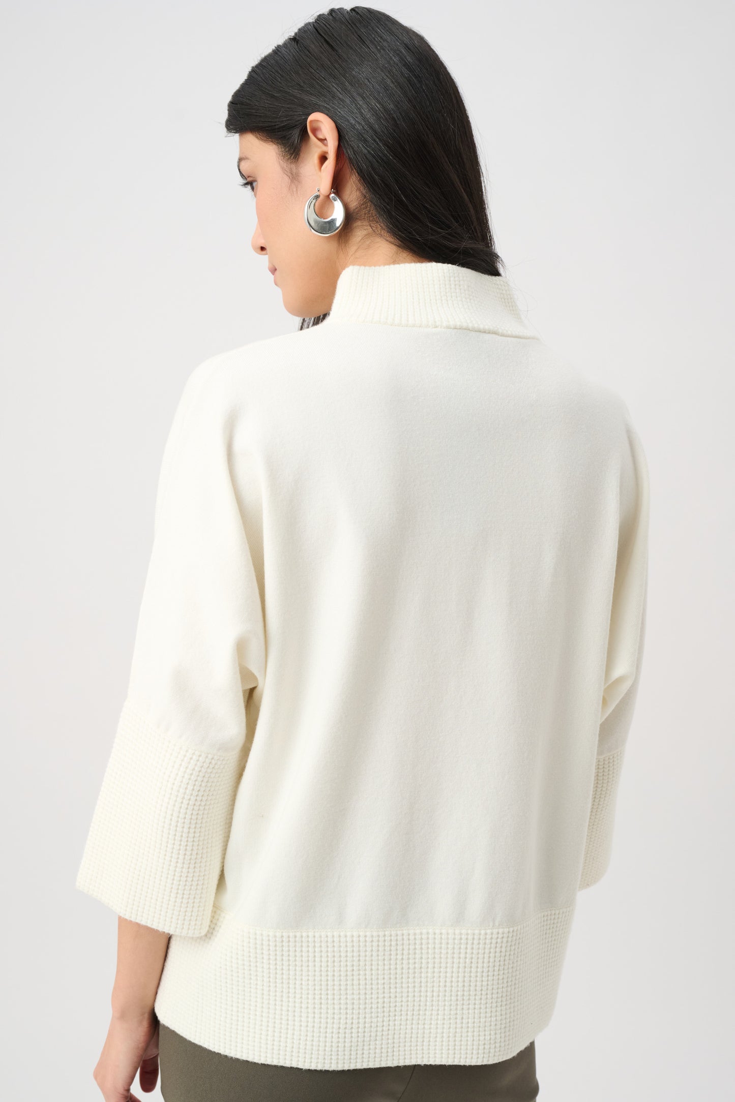 Jersey de con cuello chimenea blanco invierno 263937