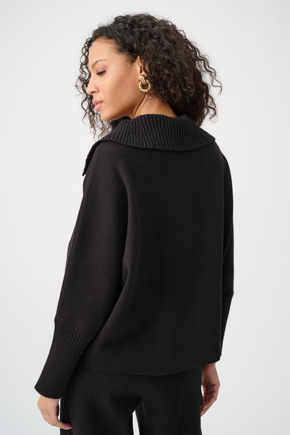 Jersey con cuello tipo chal negro 263938