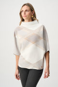 Jersey con cuello de chimenea y estampado de tartán blanco invierno 263947