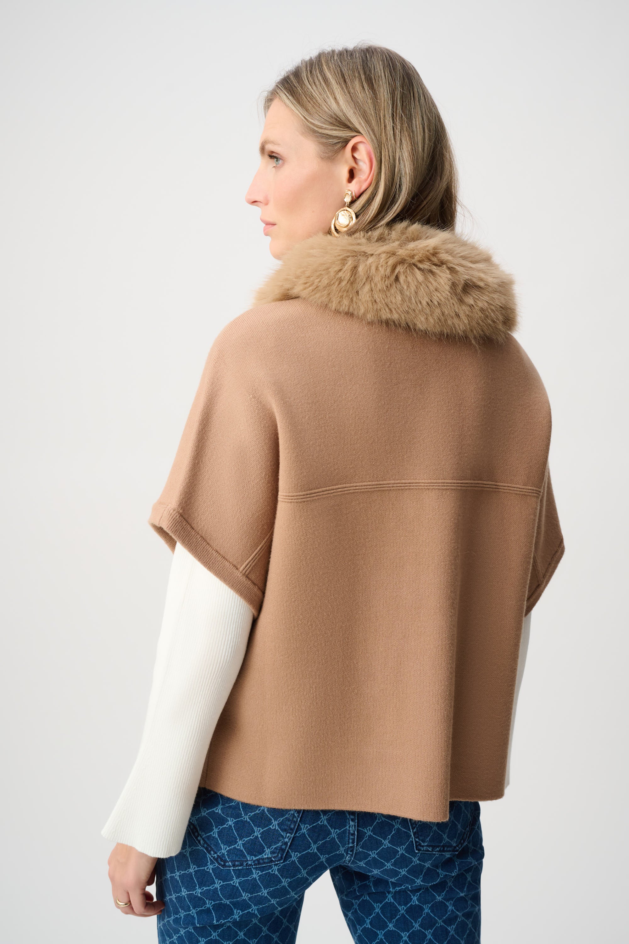 Chaqueta de punto tipo jersey con cuello desmontable camello 263949