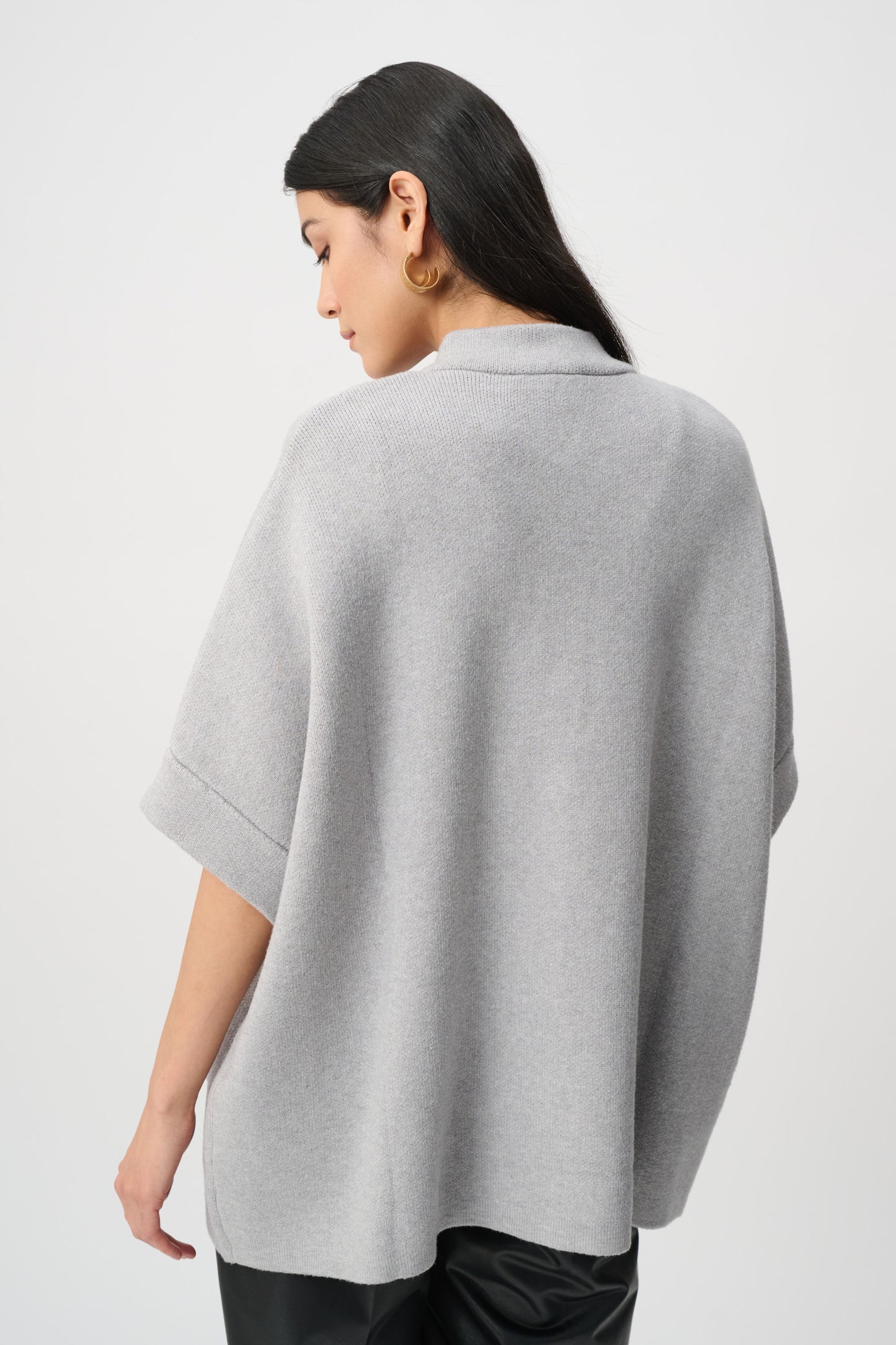 Chaqueta de punto de jersey con cuello medio gris claro 263951