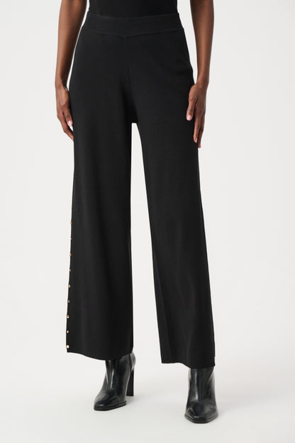 Pantalón jersey de pierna ancha con detalle de clavos metálicos negro 263962