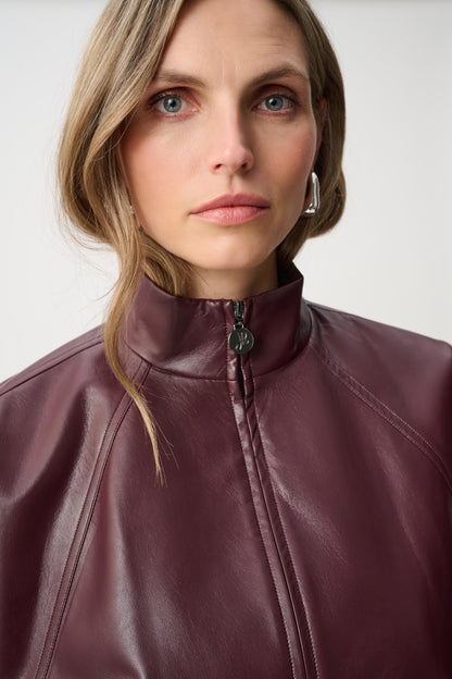 Chaqueta bomber de cuello medio rojo burdeos 263971