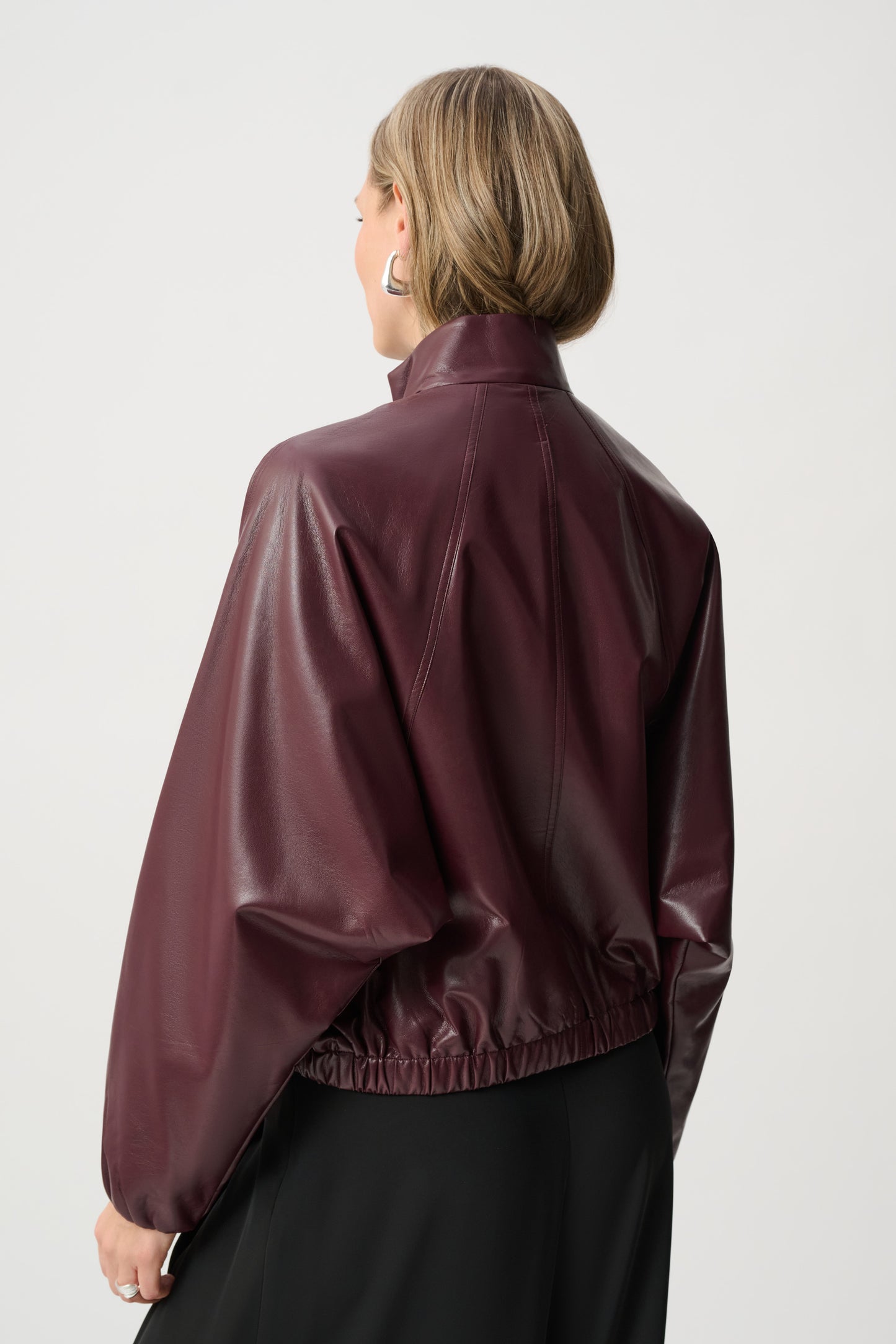 Chaqueta bomber de cuello medio rojo burdeos 263971